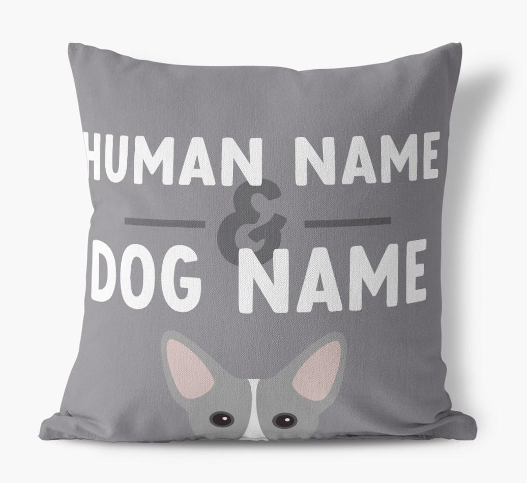 Human And Pet Name: Personalized {breedFullName} Canvas Pillow
