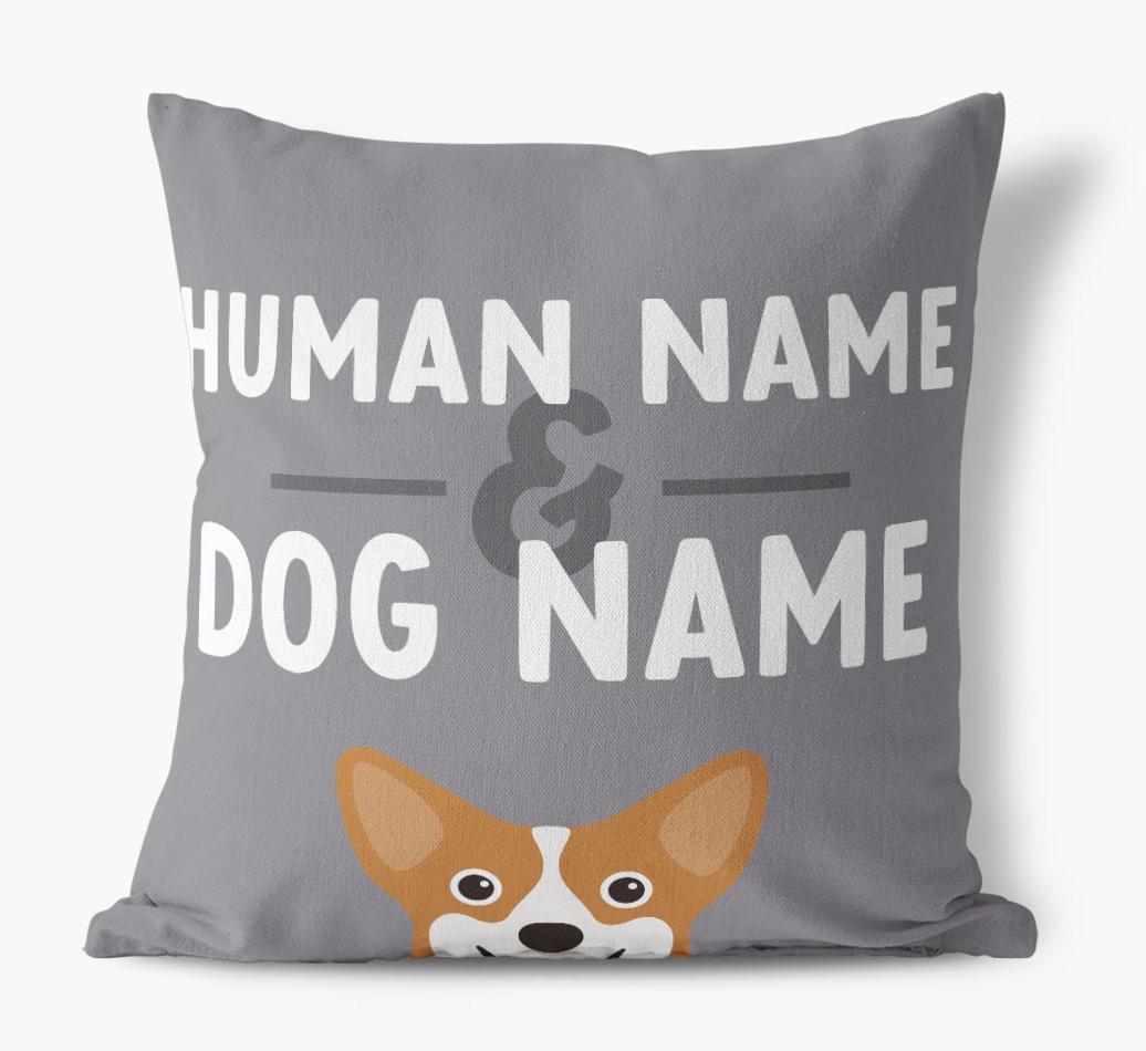Human And Pet Name: Personalized {breedFullName} Canvas Pillow