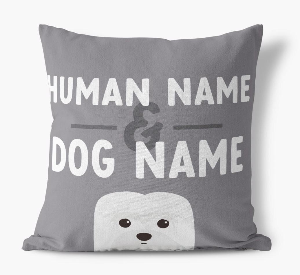 Human And Pet Name: Personalized {breedFullName} Canvas Pillow