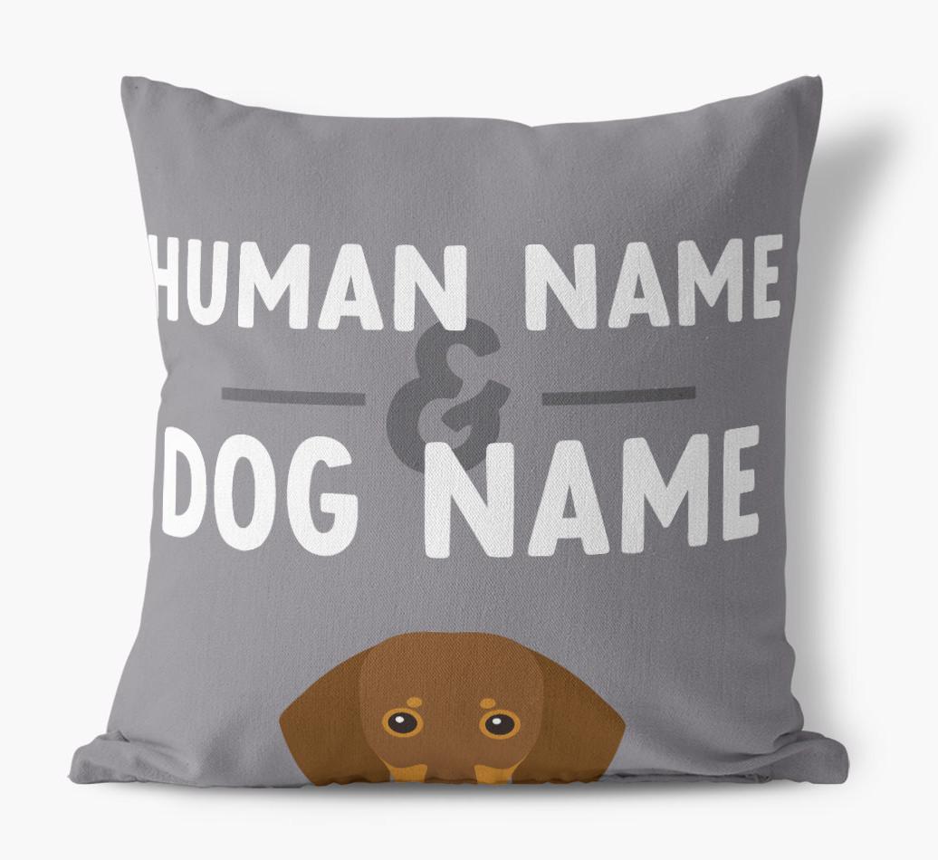 Human And Pet Name: Personalized {breedFullName} Canvas Pillow
