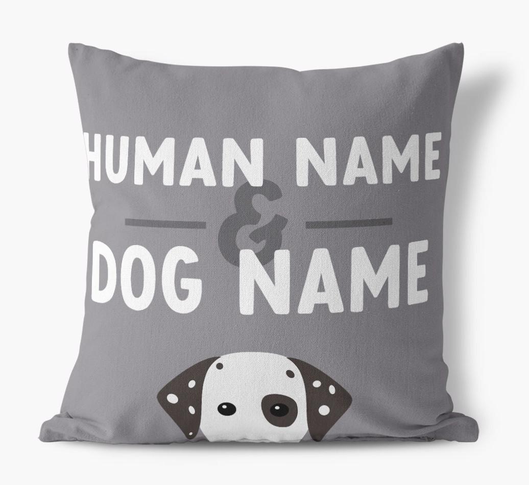 Human And Pet Name: Personalized {breedFullName} Canvas Pillow