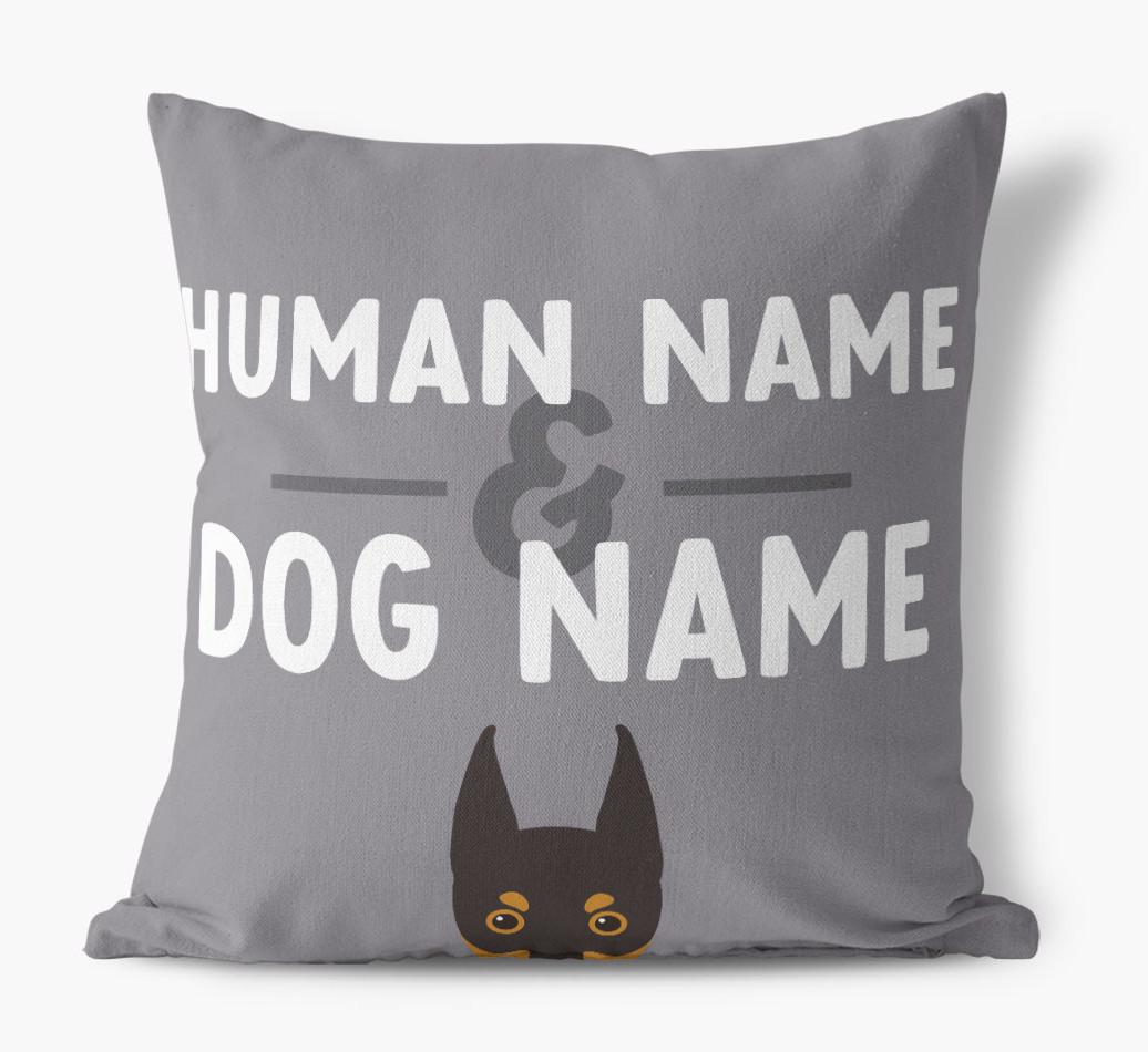 Human And Pet Name: Personalized {breedFullName} Canvas Pillow