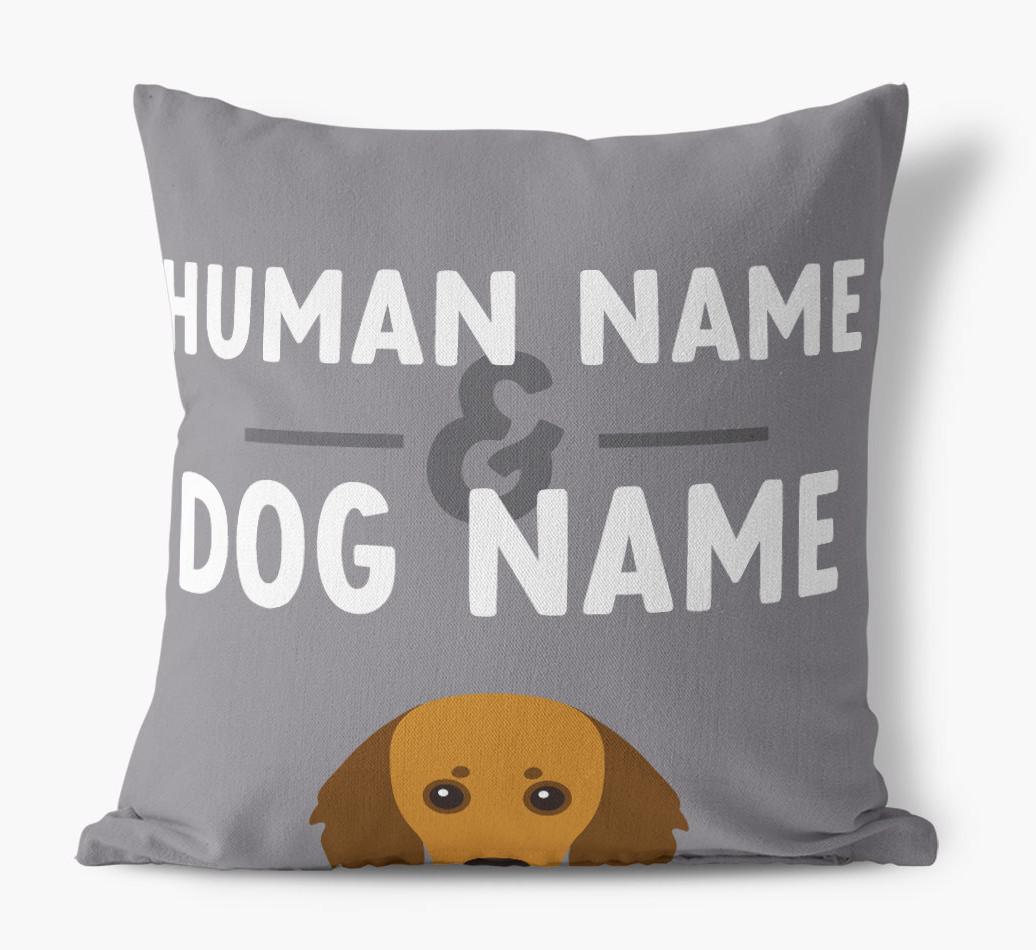 Human And Pet Name: Personalized {breedFullName} Canvas Pillow