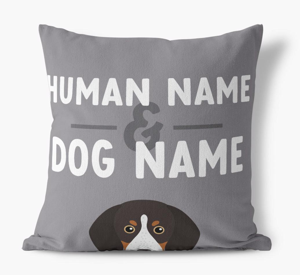 Human And Pet Name: Personalized {breedFullName} Canvas Pillow