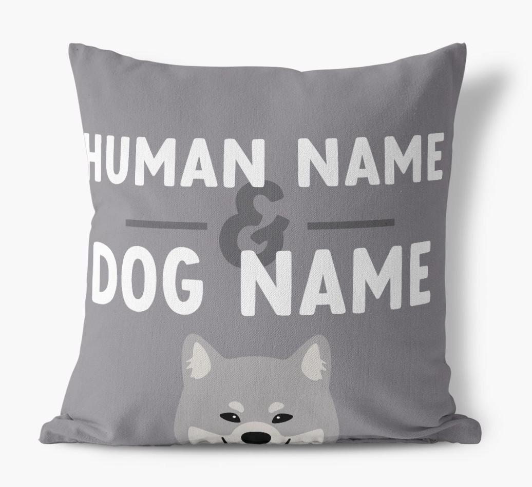 Human And Pet Name: Personalized {breedFullName} Canvas Pillow