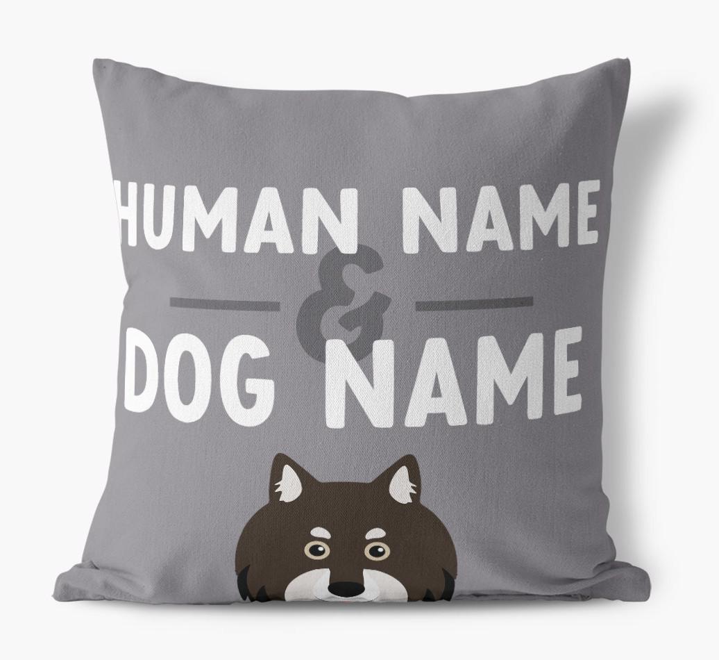 Human And Pet Name: Personalized {breedFullName} Canvas Pillow