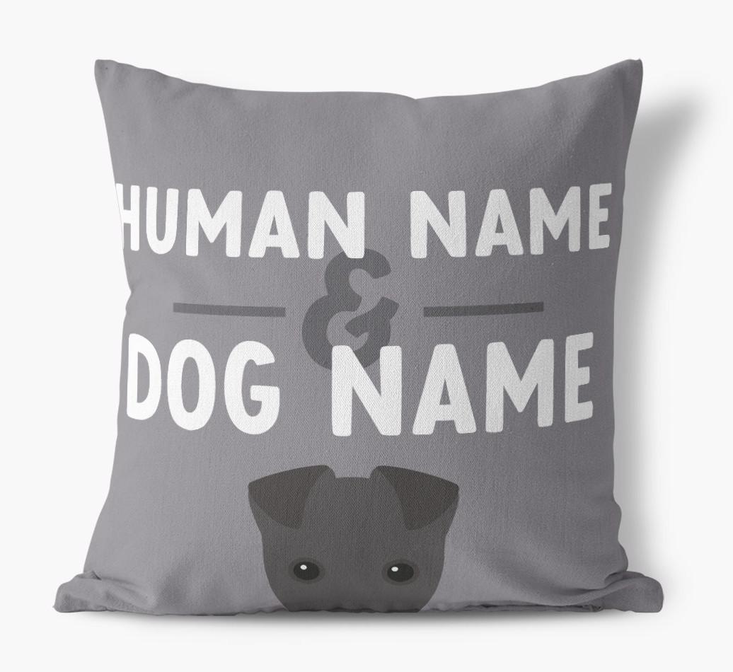 Human And Pet Name: Personalized {breedFullName} Canvas Pillow