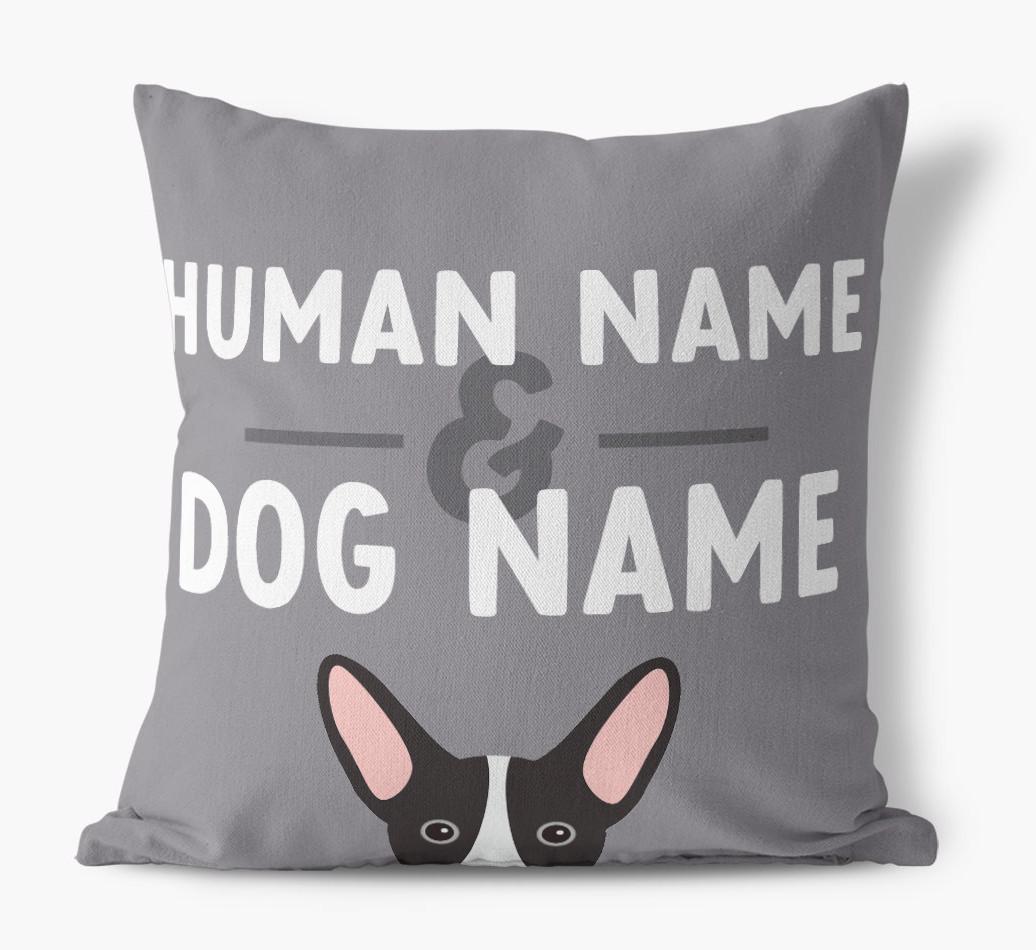 Human And Pet Name: Personalized {breedFullName} Canvas Pillow