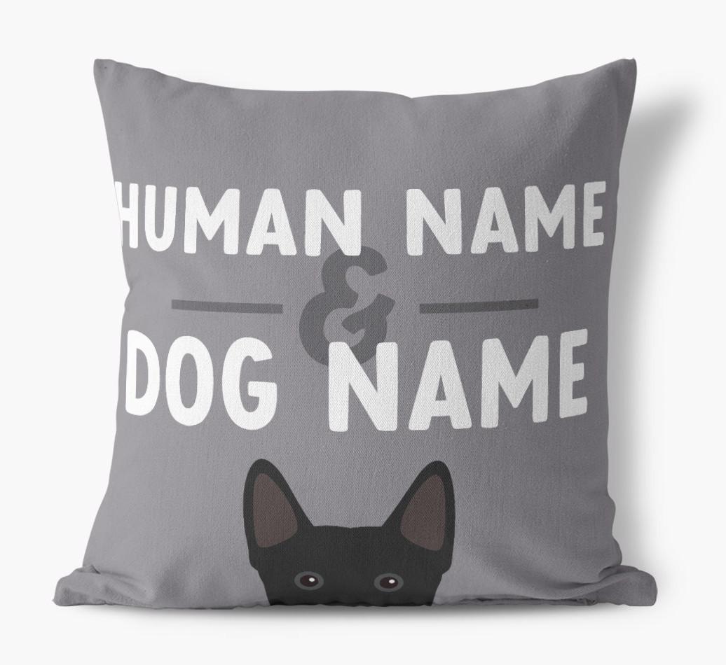 Human And Pet Name: Personalized {breedFullName} Canvas Pillow
