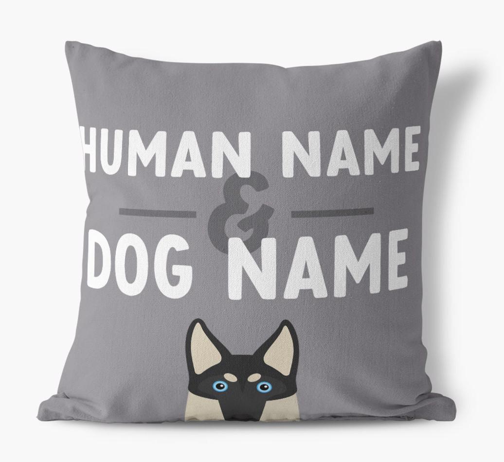 Human And Pet Name: Personalized {breedFullName} Canvas Pillow