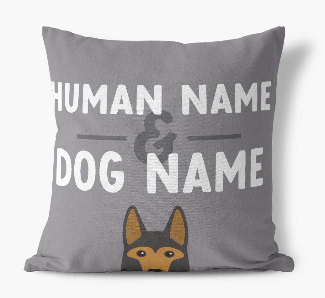 Human And Pet Name: Personalized {breedFullName} Canvas Pillow