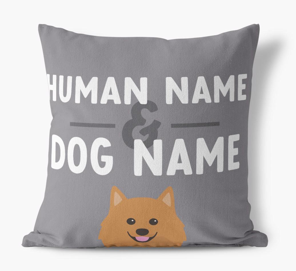 Human And Pet Name: Personalized {breedFullName} Canvas Pillow