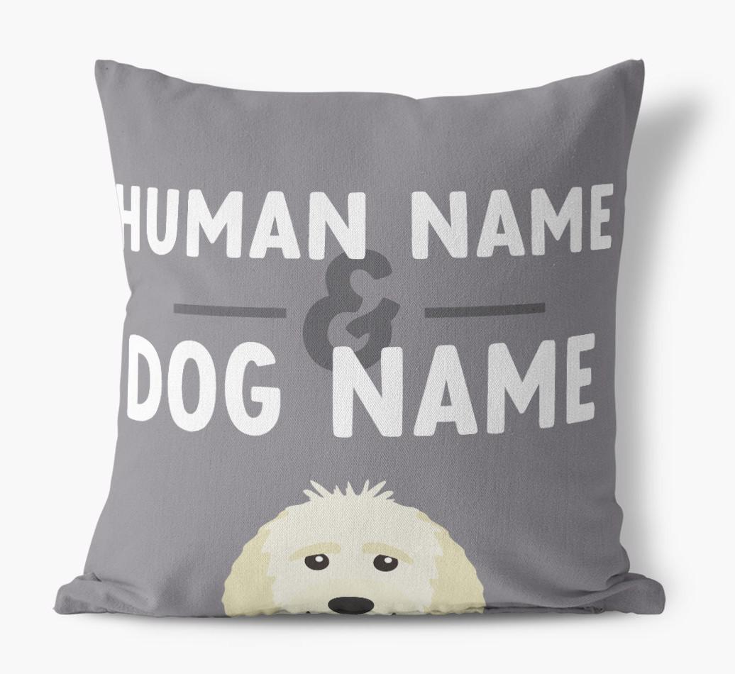 Human And Pet Name: Personalized {breedFullName} Canvas Pillow