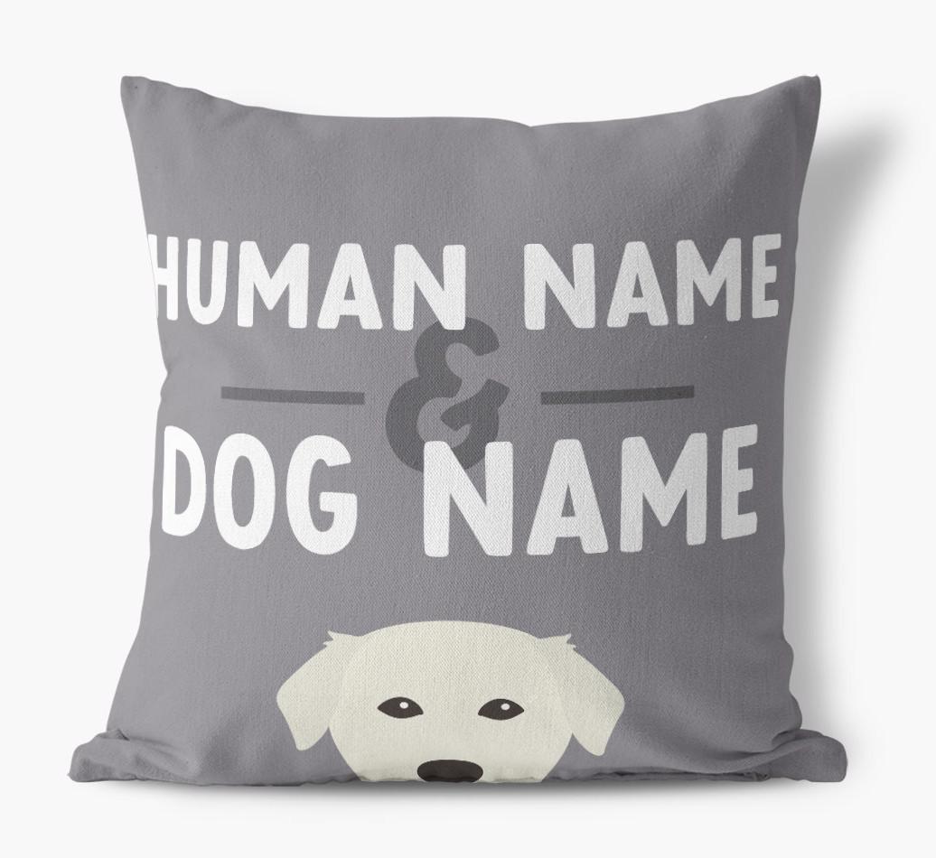 Human And Pet Name: Personalized {breedFullName} Canvas Pillow