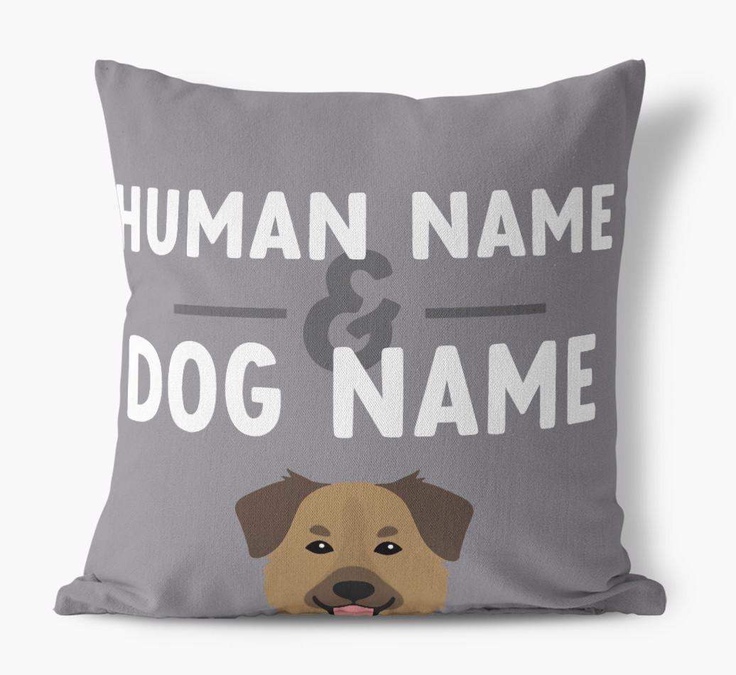 Human And Pet Name: Personalized {breedFullName} Canvas Pillow