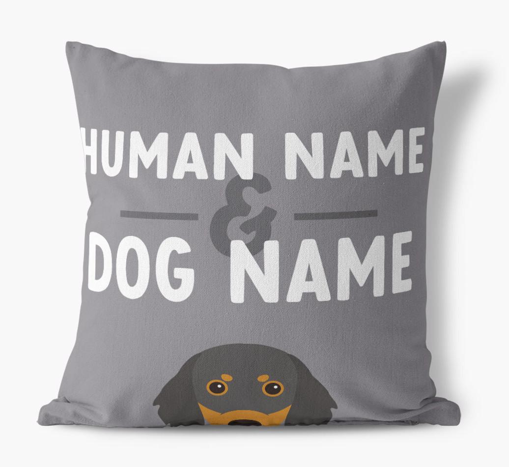 Human And Pet Name: Personalized {breedFullName} Canvas Pillow