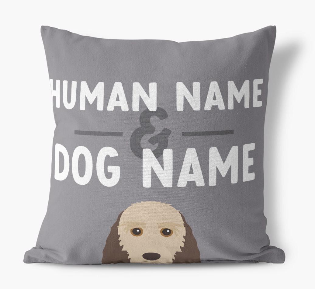 Human And Pet Name: Personalized {breedFullName} Canvas Pillow