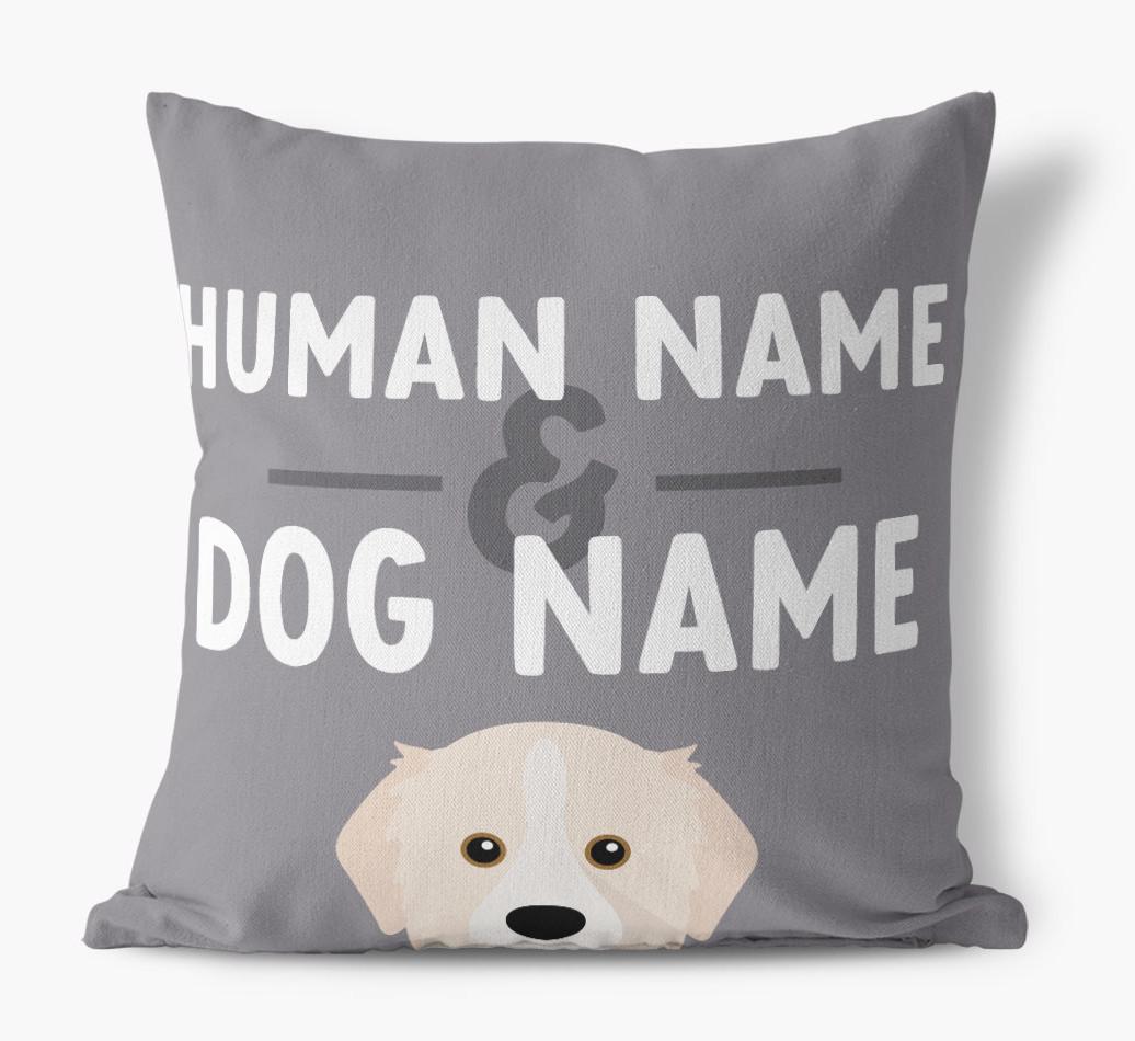 Human And Pet Name: Personalized {breedFullName} Canvas Pillow