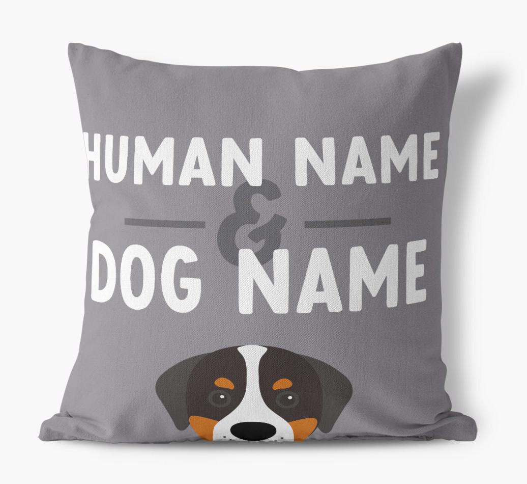 Human And Pet Name: Personalized {breedFullName} Canvas Pillow