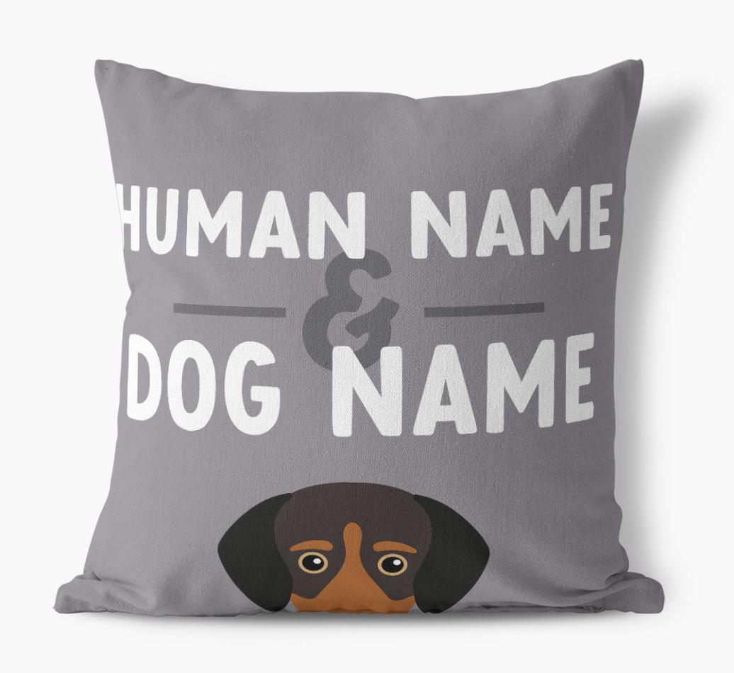 Human And Pet Name: Personalized {breedFullName} Canvas Pillow