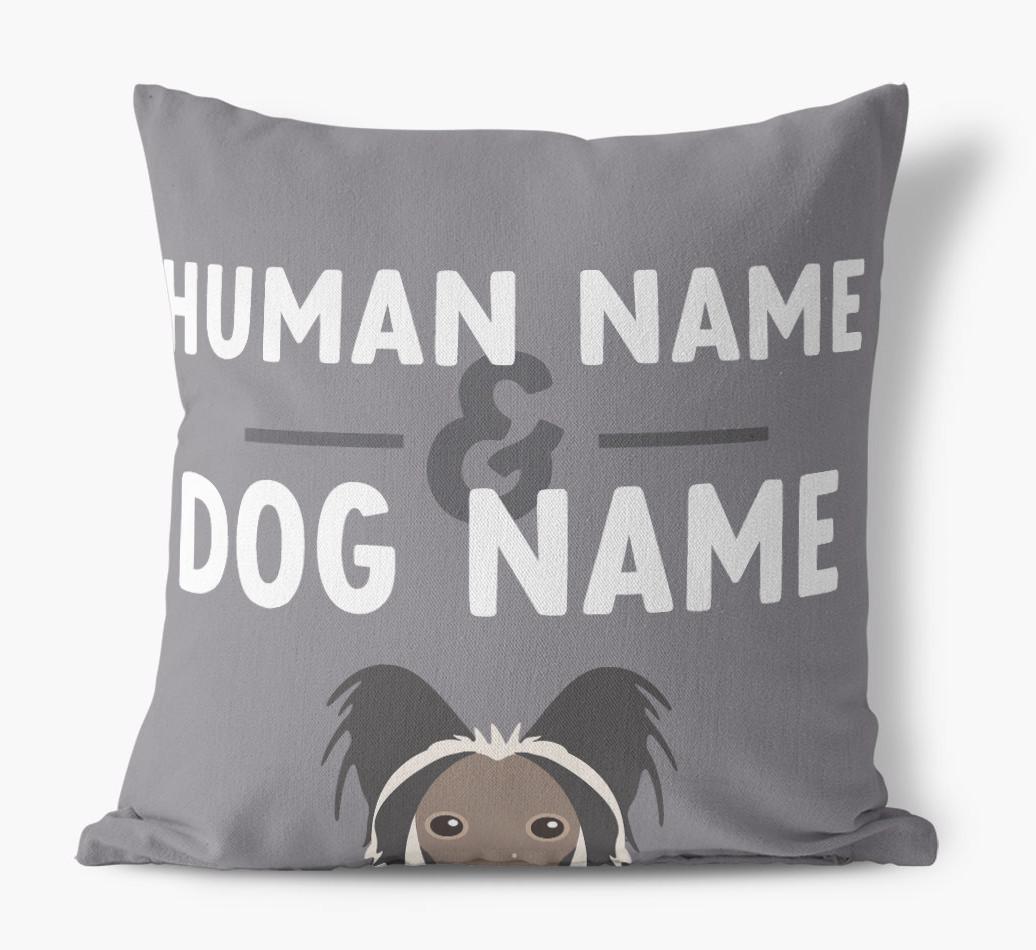 Human And Pet Name: Personalized {breedFullName} Canvas Pillow