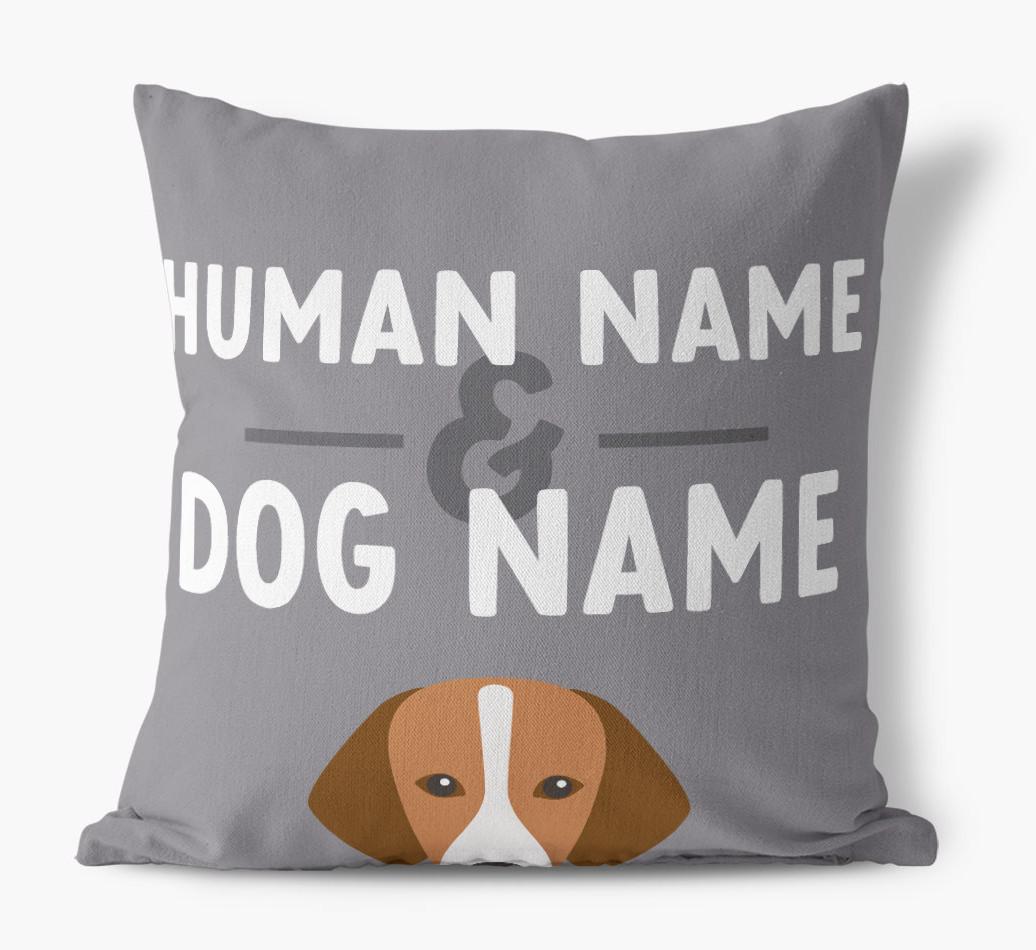 Human And Pet Name: Personalized {breedFullName} Canvas Pillow