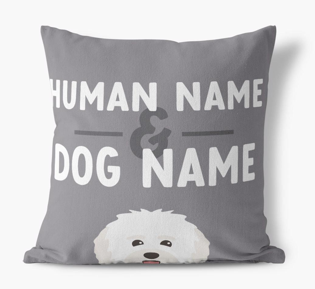 Human And Pet Name: Personalized {breedFullName} Canvas Pillow