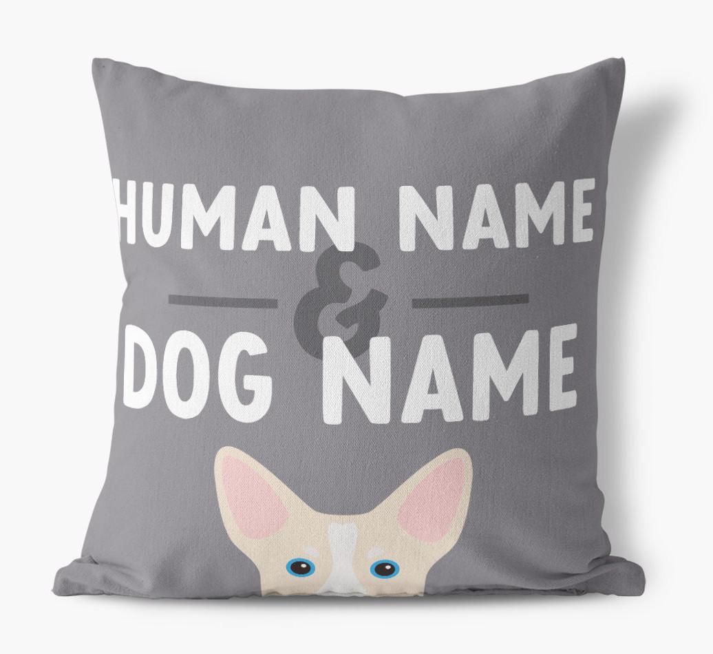 Human And Pet Name: Personalized {breedFullName} Canvas Pillow