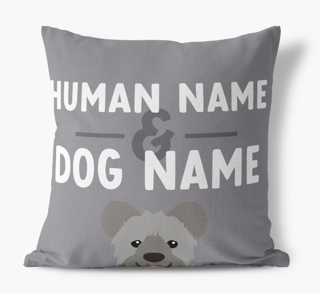 Human And Pet Name: Personalized {breedFullName} Canvas Pillow