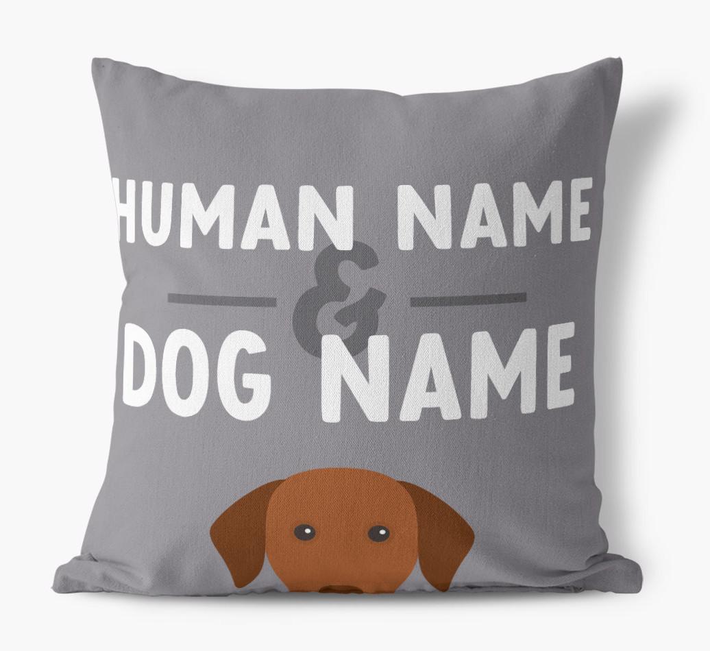 Human And Pet Name: Personalised {breedFullName} Canvas Cushion