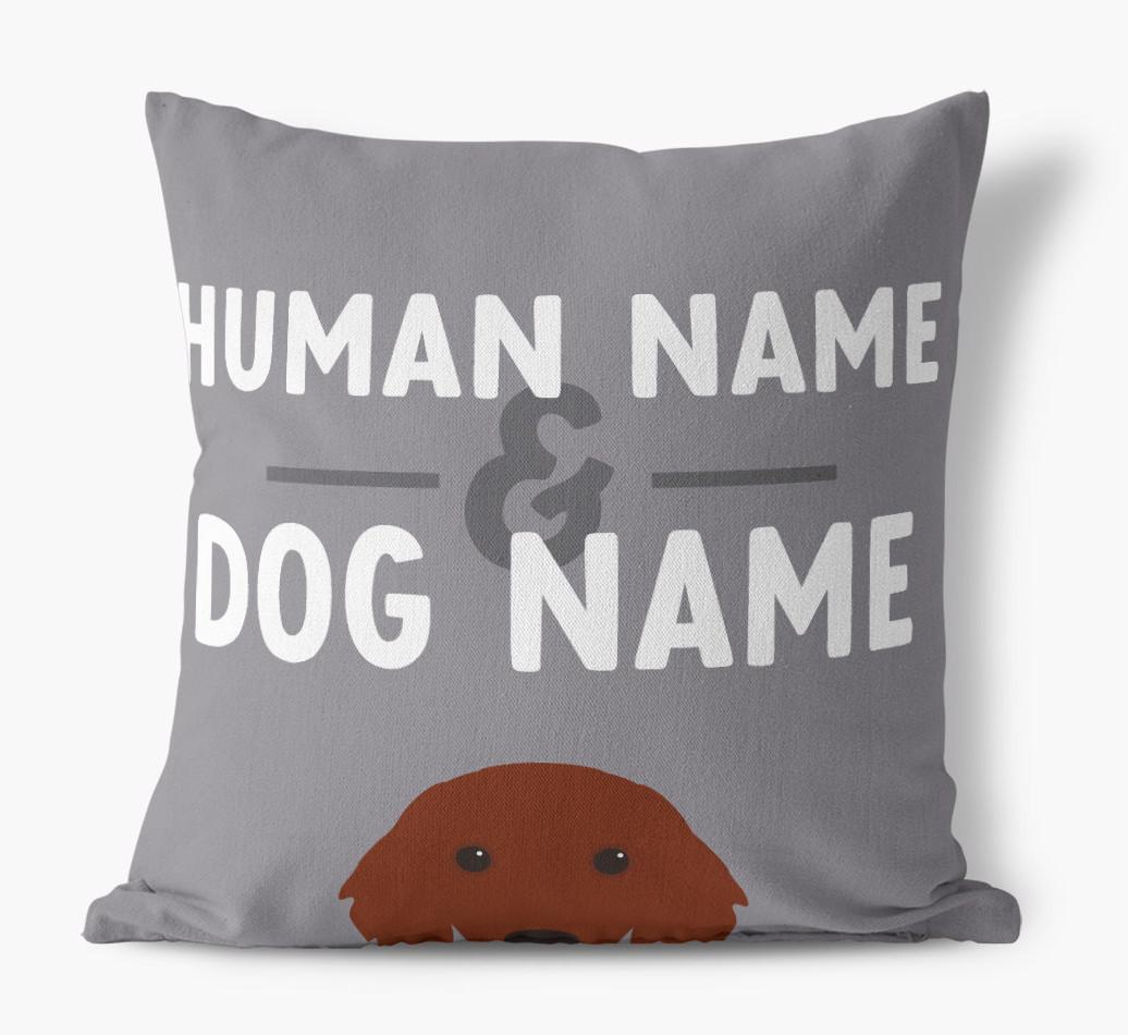 Human And Pet Name: Personalized {breedFullName} Canvas Pillow