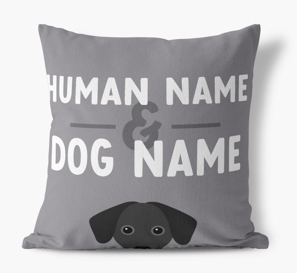 Human And Pet Name: Personalized {breedFullName} Canvas Pillow