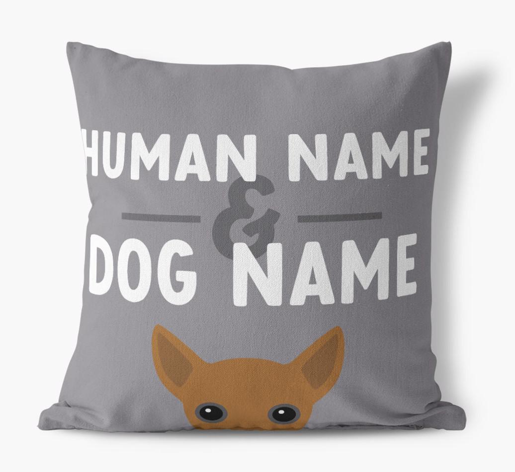 Human And Pet Name: Personalized {breedFullName} Canvas Pillow