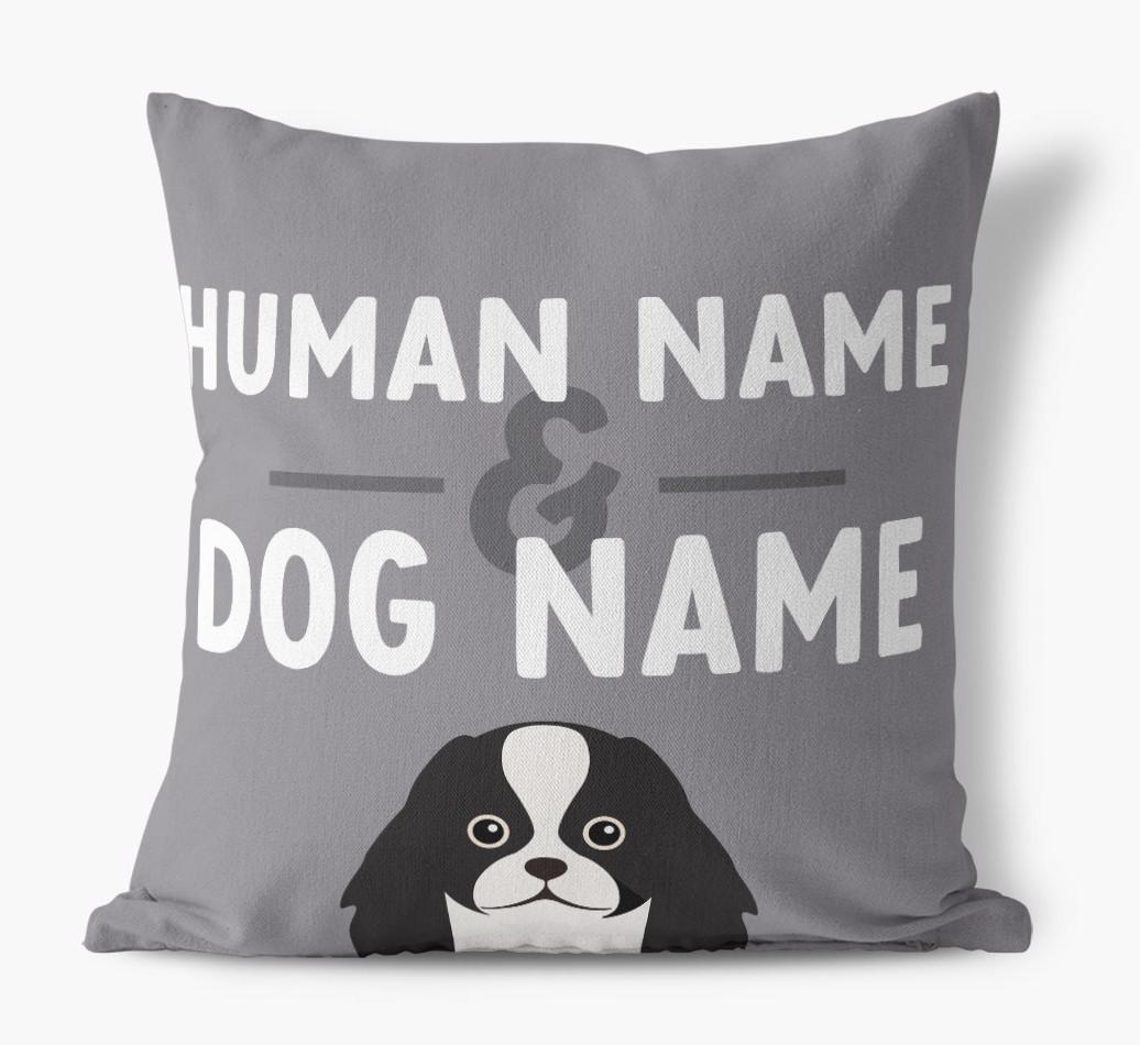 Human And Pet Name: Personalized {breedFullName} Canvas Pillow