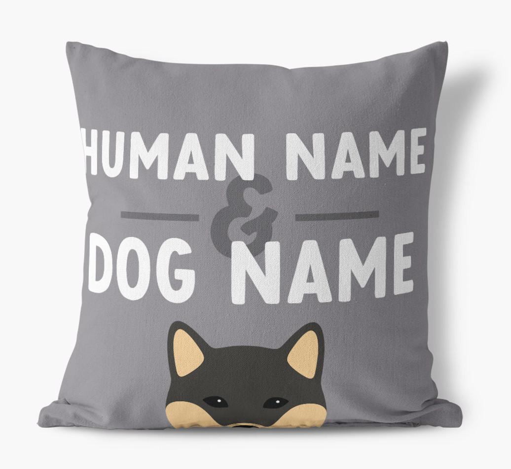 Human And Pet Name: Personalized {breedFullName} Canvas Pillow