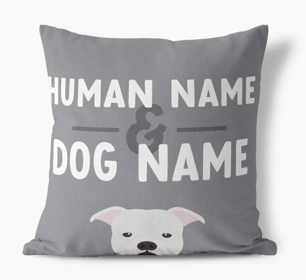 Human And Pet Name: Personalized {breedFullName} Canvas Pillow