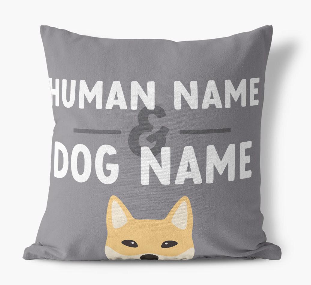 Human And Pet Name: Personalized {breedFullName} Canvas Pillow