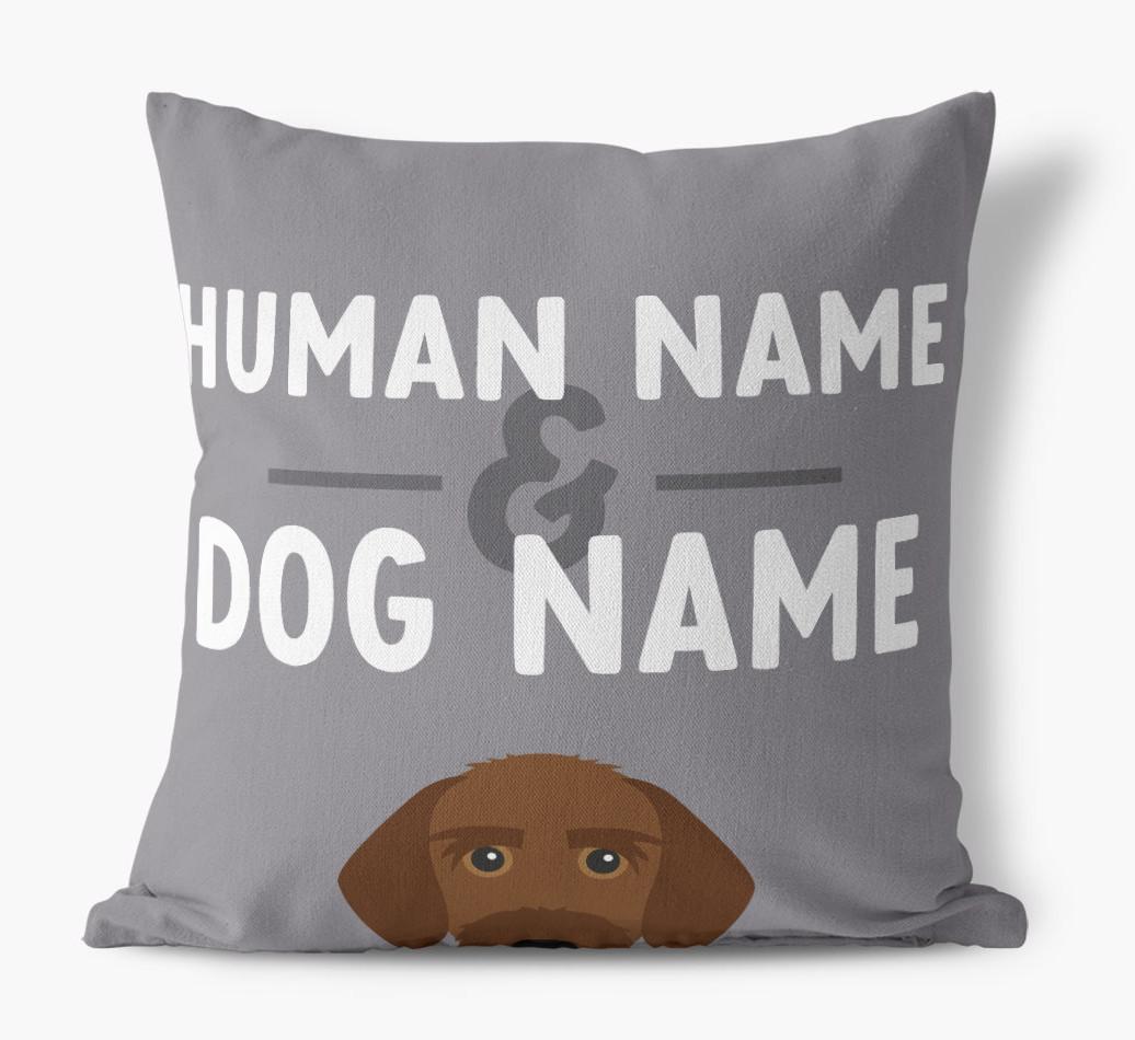 Human And Pet Name: Personalized {breedFullName} Canvas Pillow