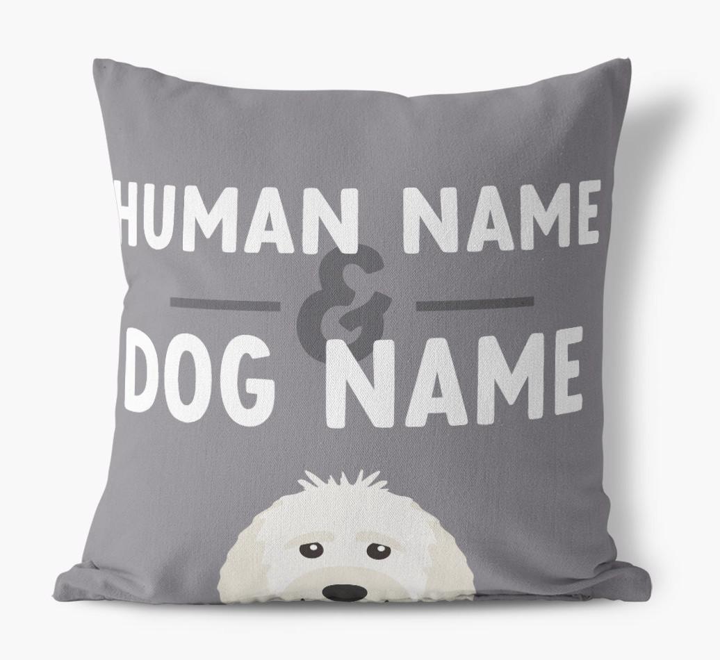Human And Pet Name: Personalized {breedFullName} Canvas Pillow