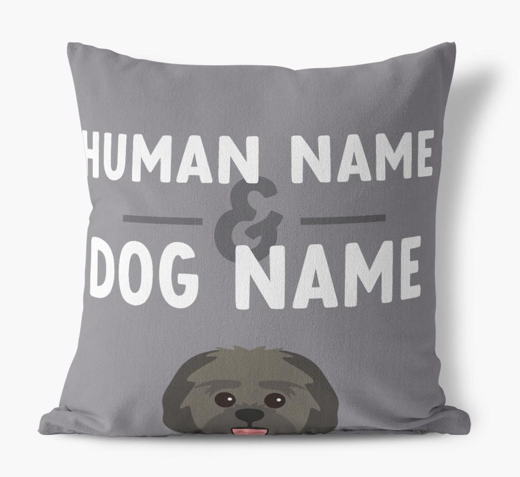 Human And Pet Name: Personalized {breedFullName} Canvas Pillow