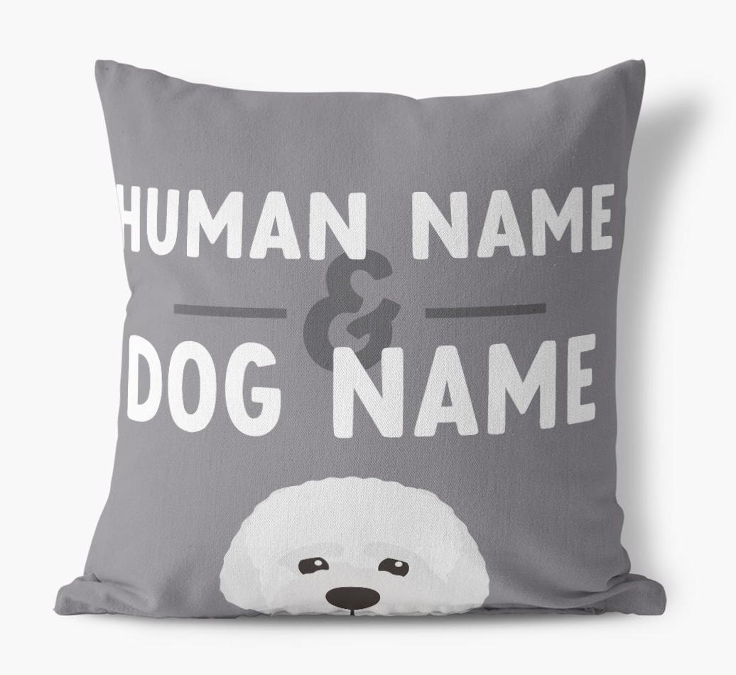 Human And Pet Name: Personalized {breedFullName} Canvas Pillow