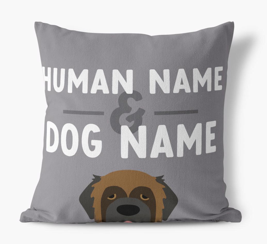Human And Pet Name: Personalized {breedFullName} Canvas Pillow