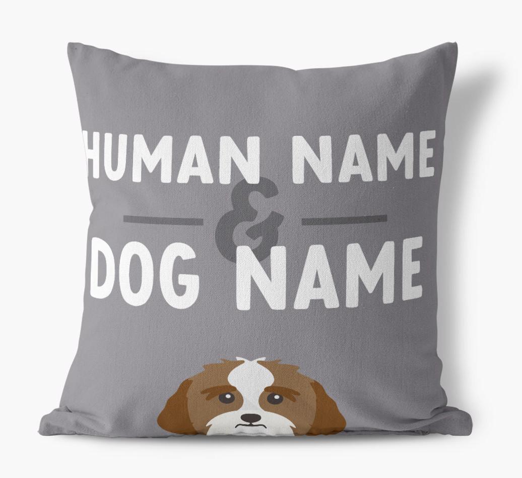 Human And Pet Name: Personalized {breedFullName} Canvas Pillow