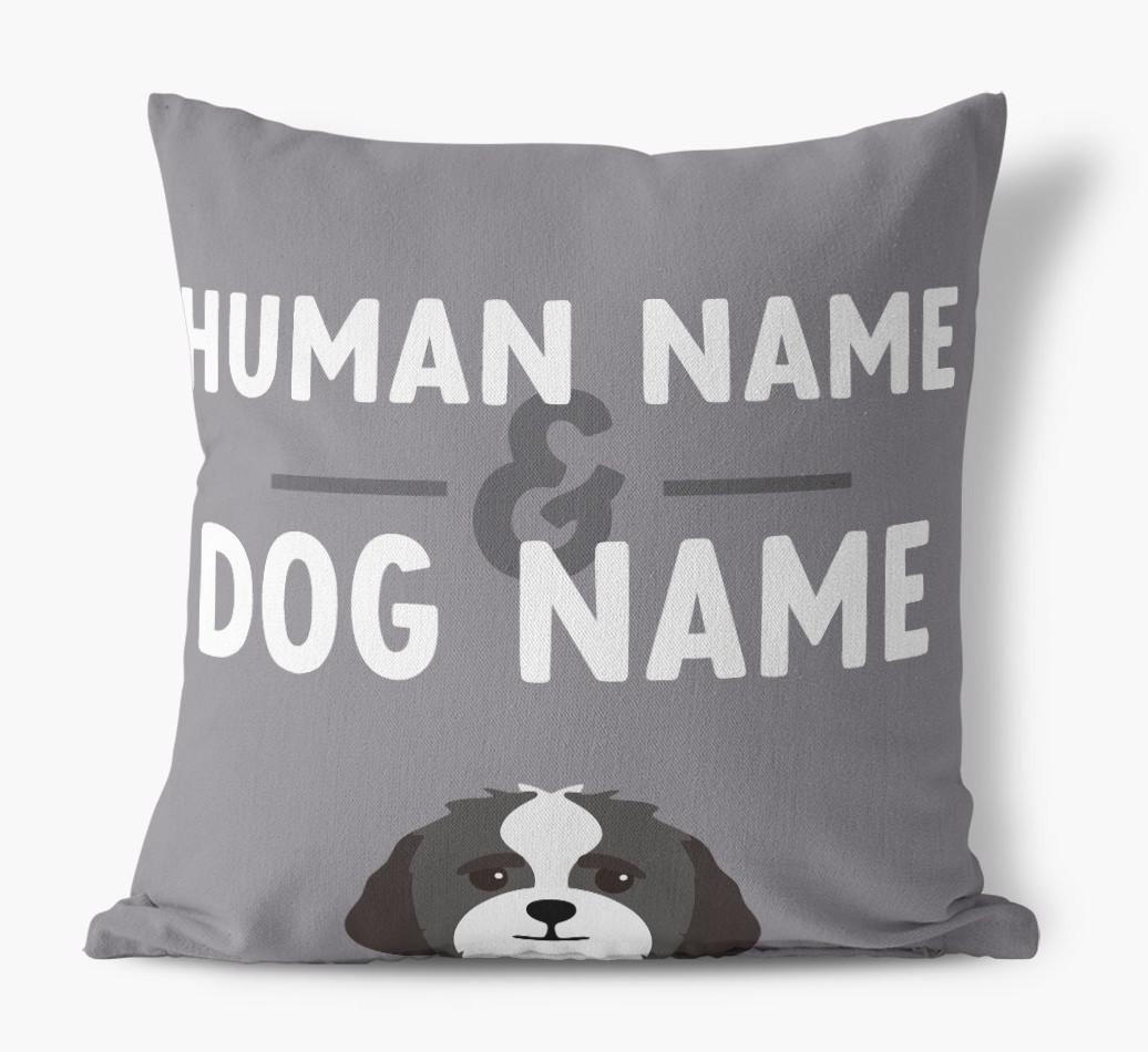 Human And Pet Name: Personalized {breedFullName} Canvas Pillow