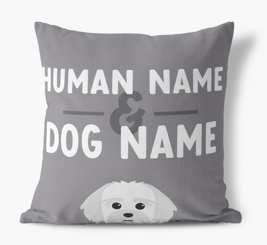 Human And Pet Name: Personalized {breedFullName} Canvas Pillow