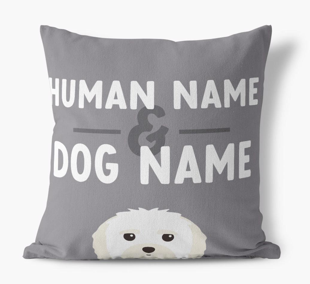 Human And Pet Name: Personalized {breedFullName} Canvas Pillow