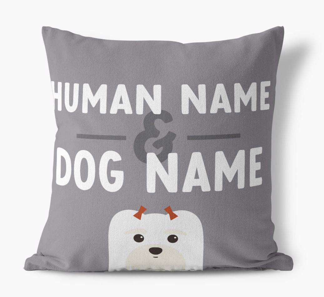 Human And Pet Name: Personalized {breedFullName} Canvas Pillow