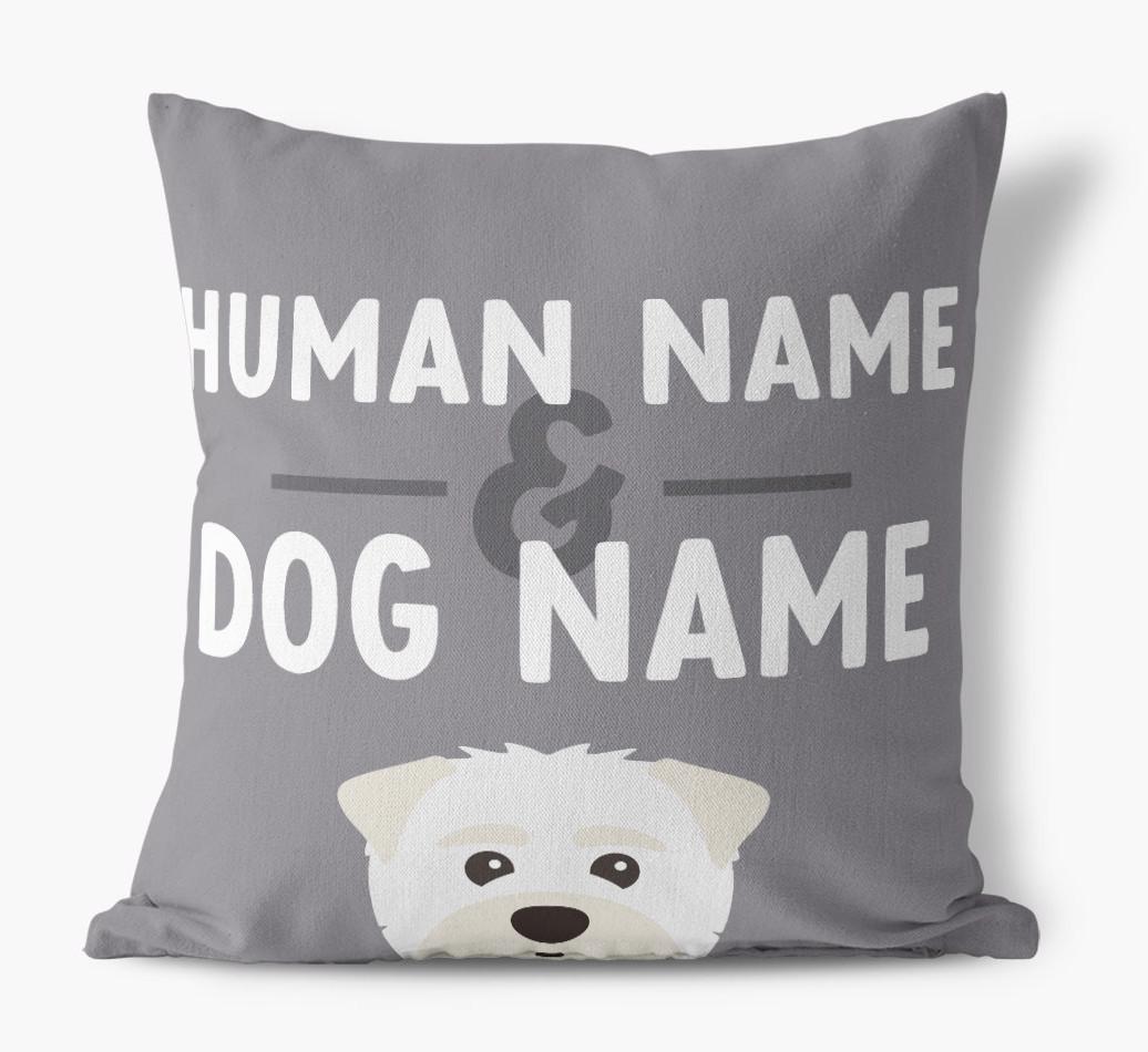 Human And Pet Name: Personalized {breedFullName} Canvas Pillow