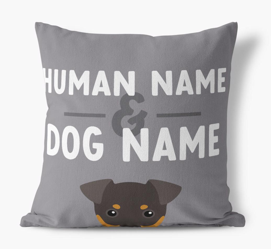 Human And Pet Name: Personalized {breedFullName} Canvas Pillow