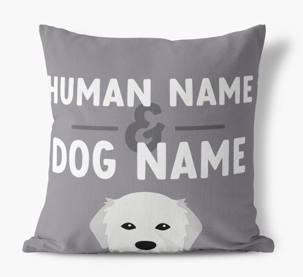 Human And Pet Name: Personalized {breedFullName} Canvas Pillow